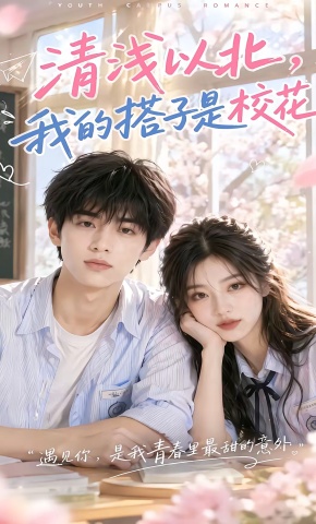 短剧《清浅以北，我的搭子是校花》海报