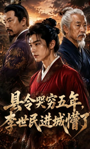 短剧《县令哭穷五年，李世民进城懵了》海报
