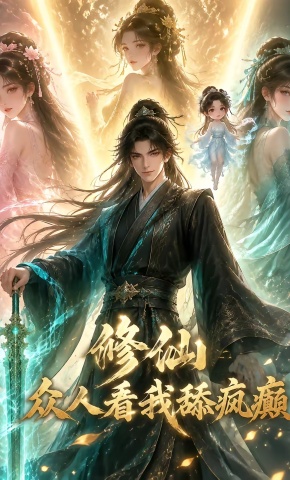 短剧《修仙：众人看我舔疯癫》海报
