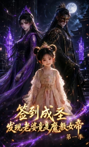 短剧《签到成圣，发现老婆竟是魔教女帝第一季》海报