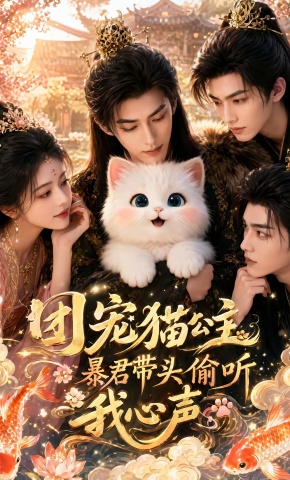 短剧《团宠猫公主，暴君带头偷听我心声》海报