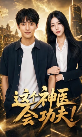 短剧《这个神医会功夫！》海报