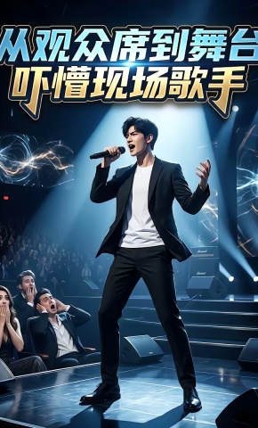 短剧《从观众席到舞台，吓懵现场歌手》海报