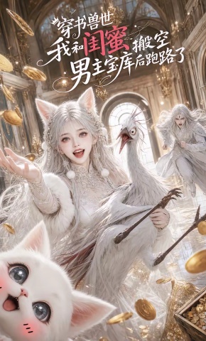 短剧《穿书兽世：我和闺蜜搬空男主宝库后跑路了》海报